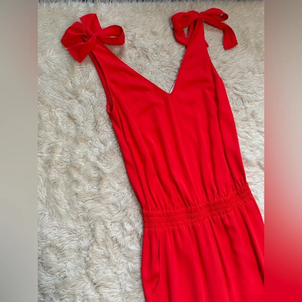 Amanda Uprichard Josephina Jumpsuit in Crimson Red - Size XS